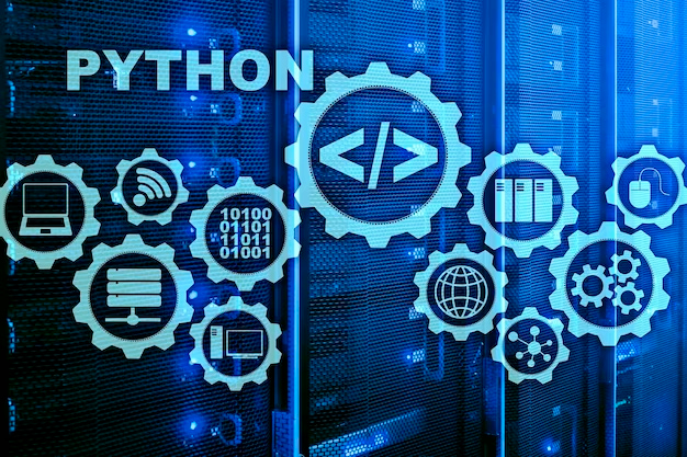Visible icons featuring Python-related imagery and text.