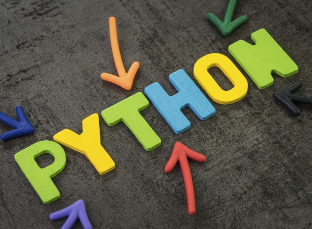 Colorful letter-shaped blocks spelling 'Python’